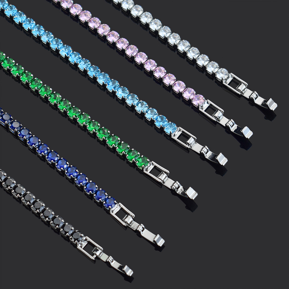 Men'S Accessories Jewelry Bracelet - 4mm Micro-inlaid Zircon Tennis Bracelet for