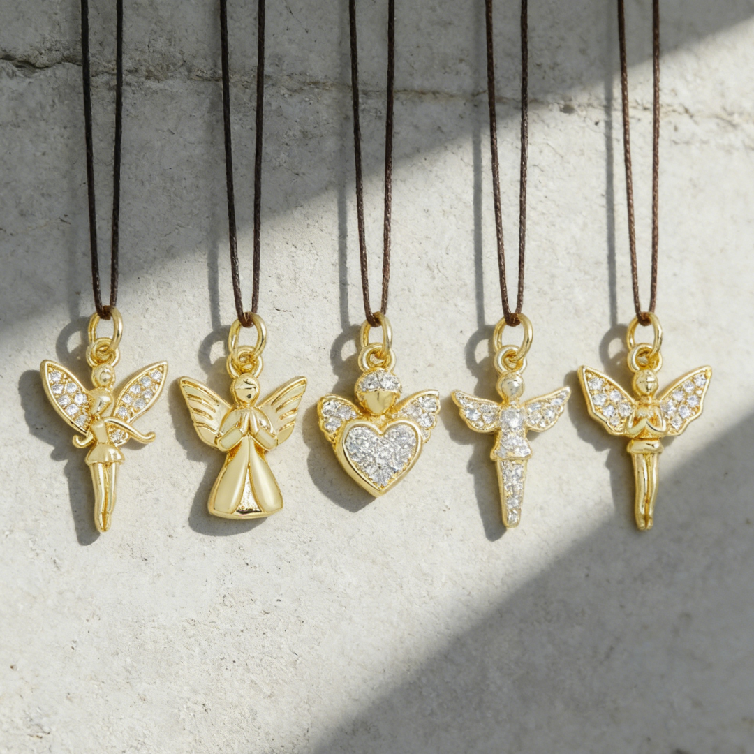 Men'S Accessories Jewelry Bracelet - 4Pcs Pendants Gold Plated Shiny Angel
