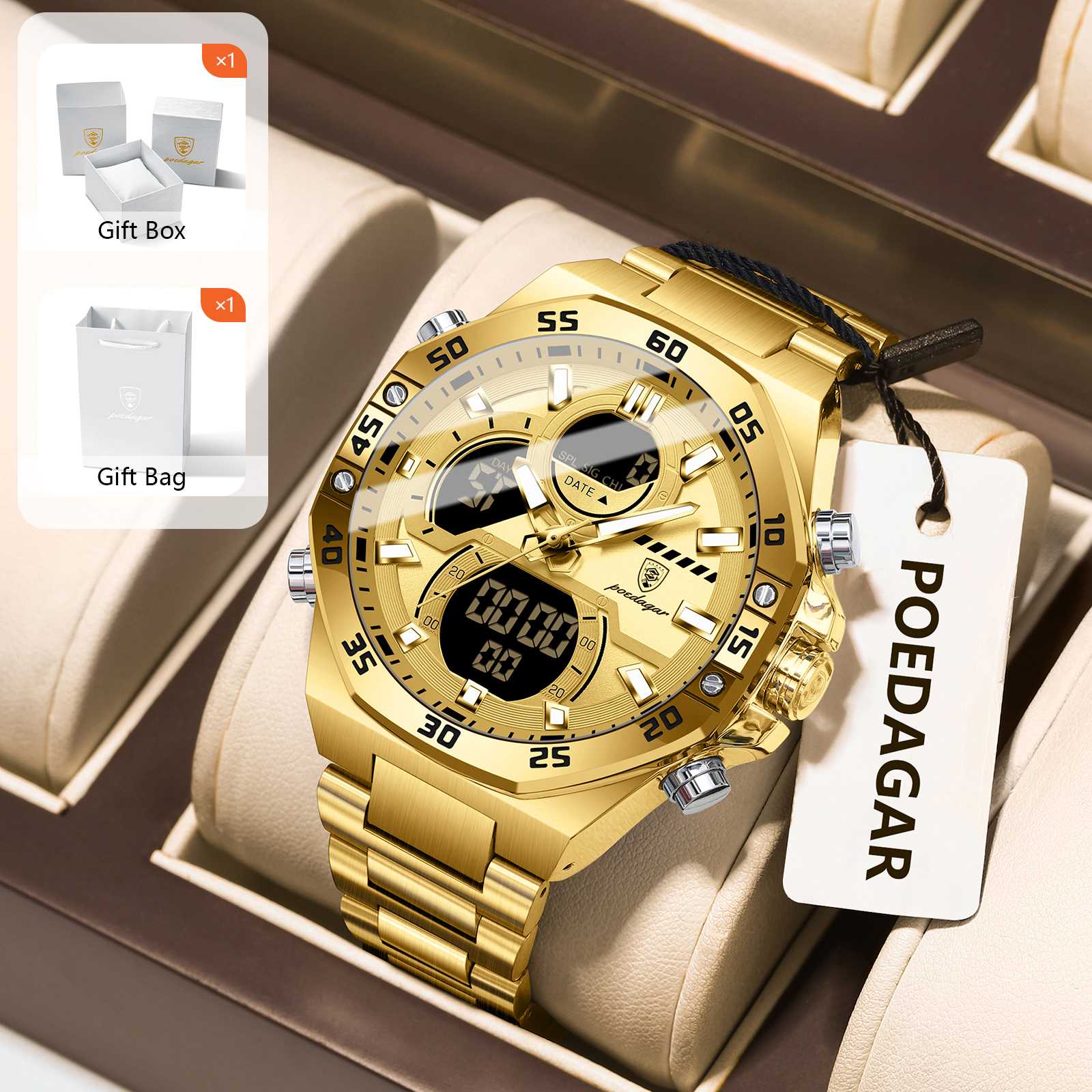 Men'S Accessories Jewelry Bracelet - POEDAGAR Sport Men Watch LED Waterproof