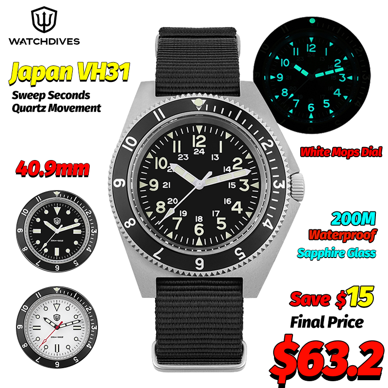 Men'S Accessories Jewelry Bracelet - Watchdives WD1972 Quartz Watch Sapphire Luminous