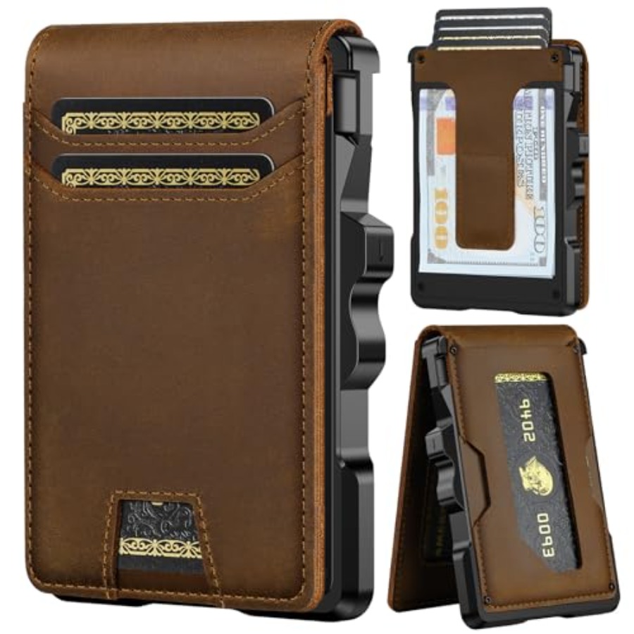 Money Clip Slim - Genuine Leather Wallet for Men: Slim
