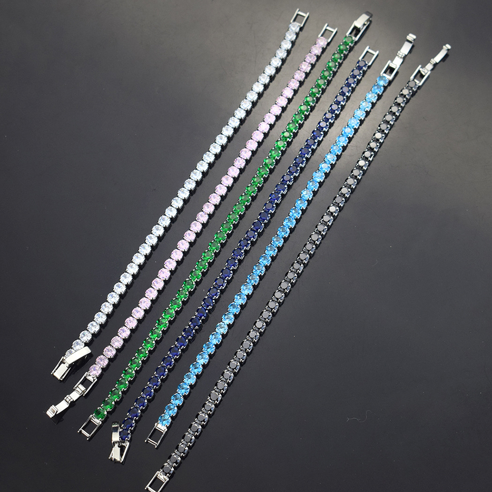 4mm Micro-inlaid Zircon Tennis - Men'S Accessories Jewelry Bracelet avis et prix