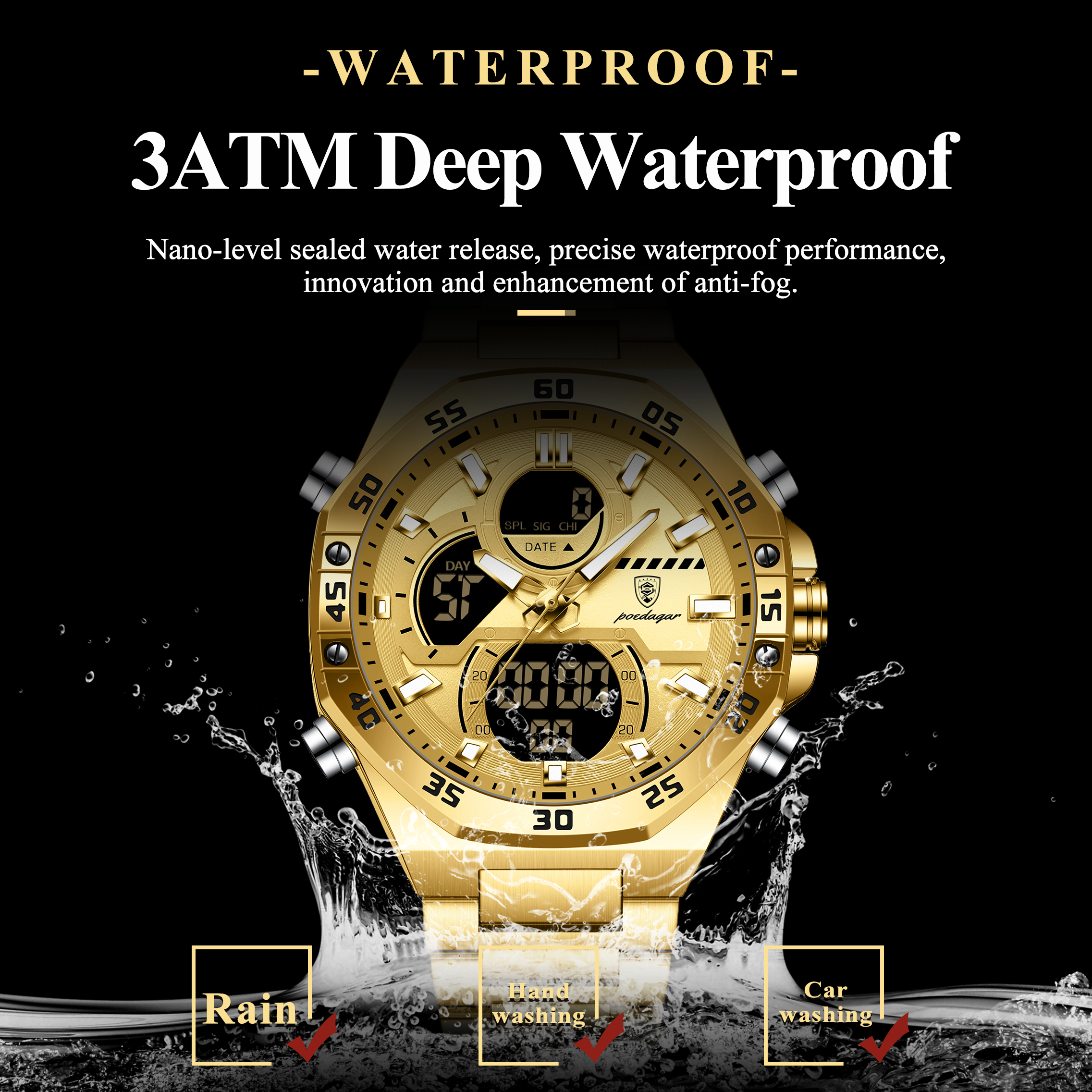 POEDAGAR Sport Men Watch LED W - Men'S Accessories Jewelry Bracelet avis et prix