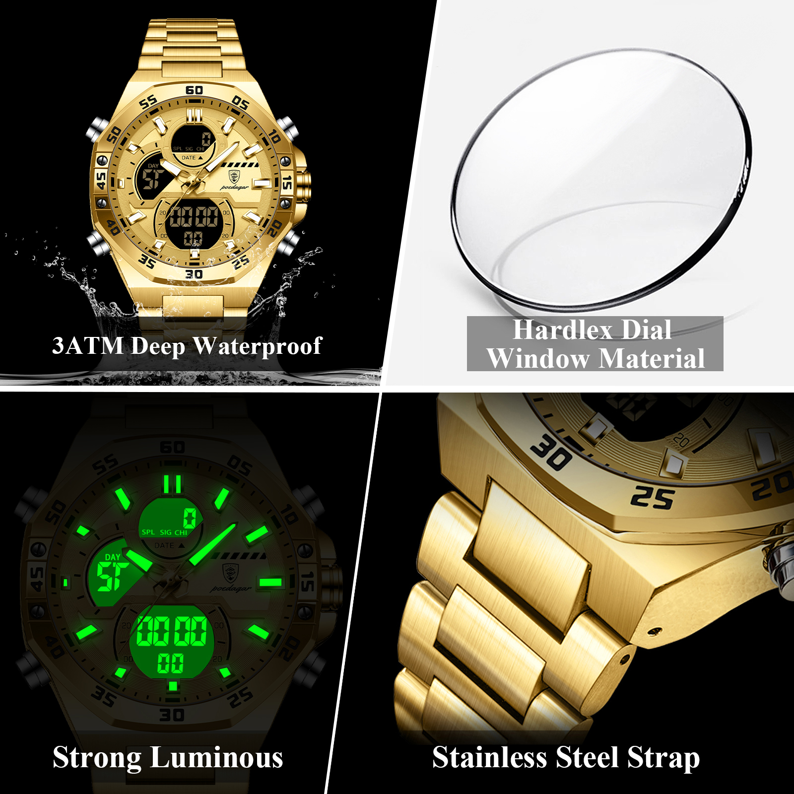 POEDAGAR Sport Men Watch LED W - Men'S Accessories Jewelry Bracelet avis et prix