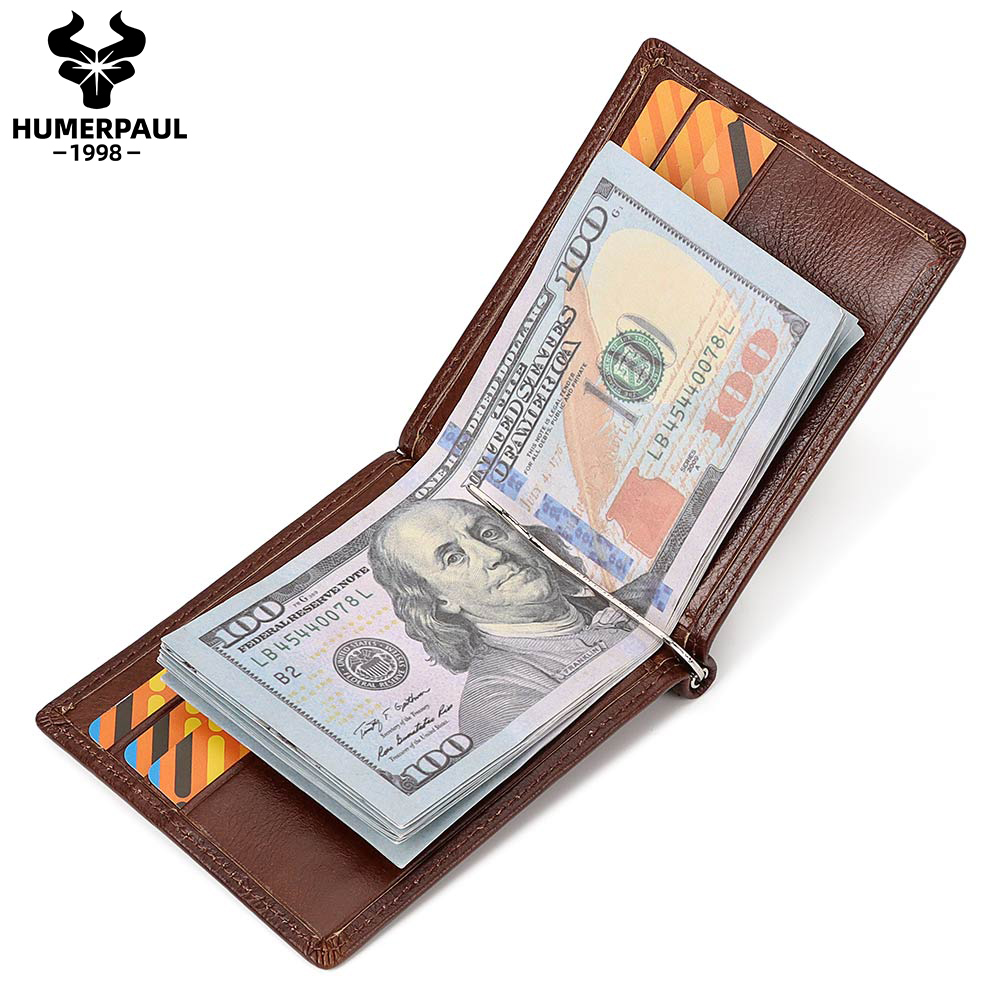 Genuine Leather Mens Slim Wall - Money Clip Slim avis et prix