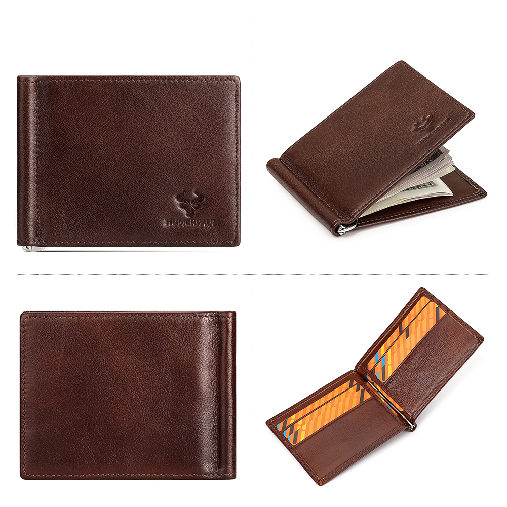 Genuine Leather Mens Slim Wall - Money Clip Slim avis et prix