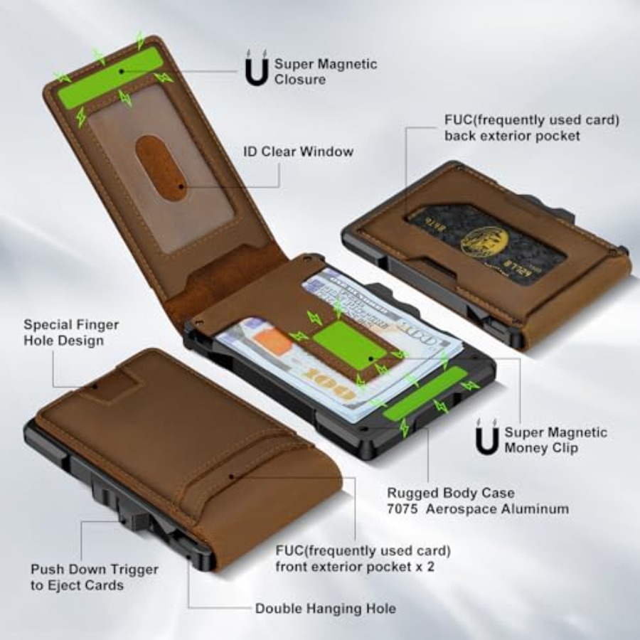 Genuine Leather Wallet for Men - Money Clip Slim avis et prix